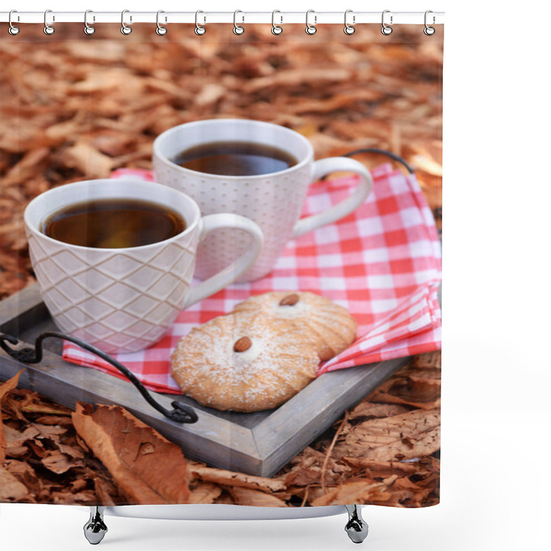 Personality  Cups Of Tasty Hot Drink Shower Curtains