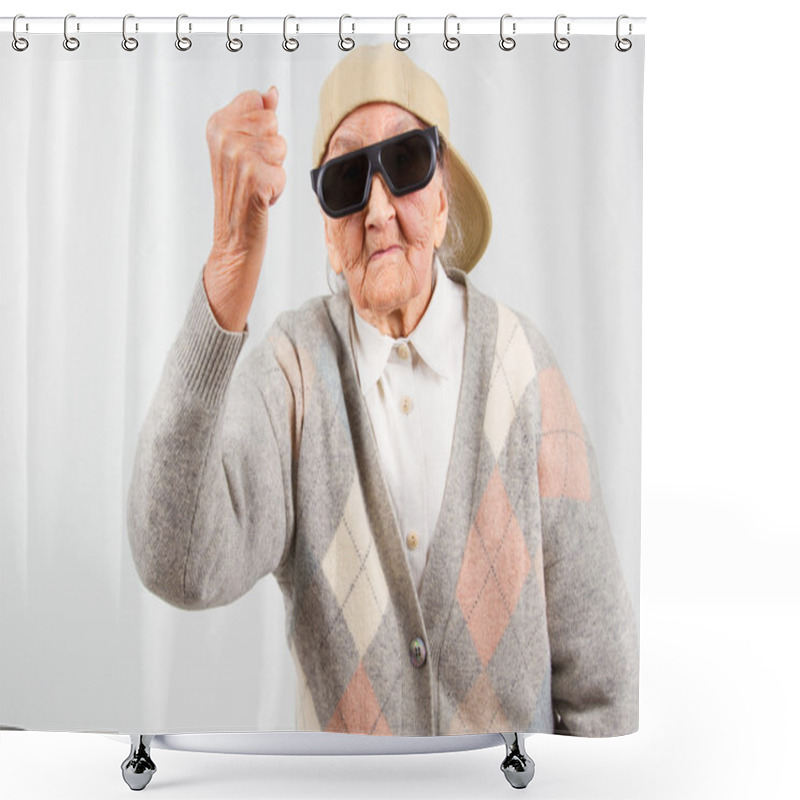 Personality  Cool Grandma Fights For Her Right Shower Curtains