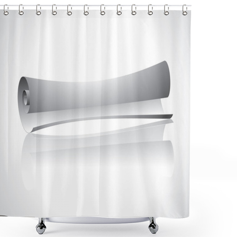 Personality  Paper Scroll On White Background Shower Curtains