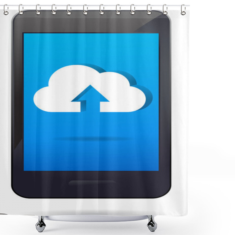 Personality  Cloud App Icon On Mobile Phone Shower Curtains