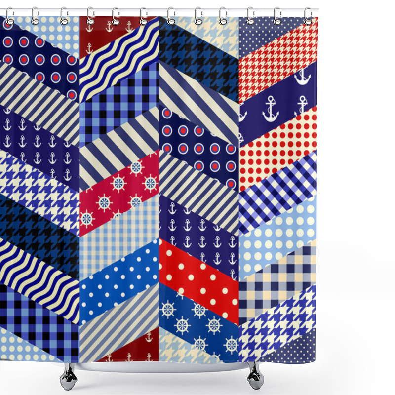 Personality  Imitation Of A Patchwork Shower Curtains