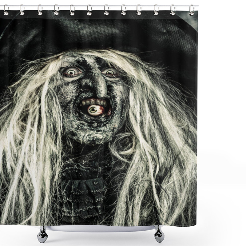 Personality  A Wizard Is Eating An Eye. Halloween. Horror Film. Shower Curtains