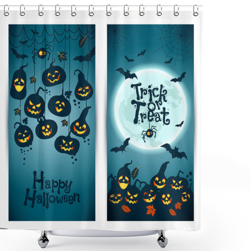 Personality  Cheerful Halloween Pumpkins And Moon Shower Curtains