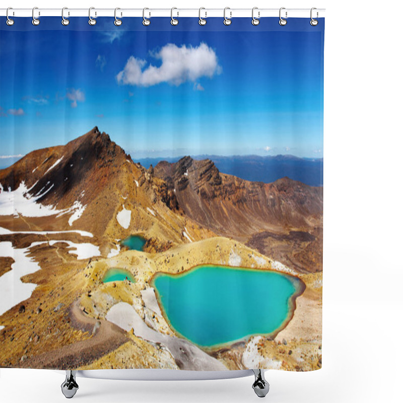 Personality  Emerald Lakes, New Zealand Shower Curtains