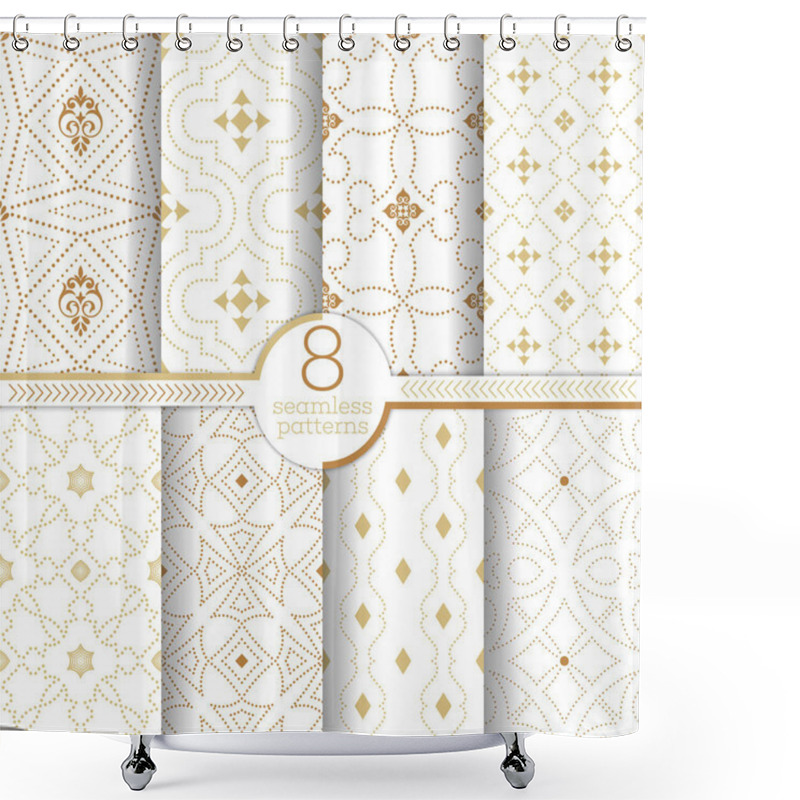 Personality  Set Of Vector Seamless Pattern Shower Curtains