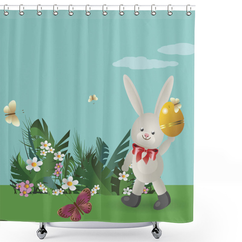 Personality  Easter Bunny 7 Shower Curtains