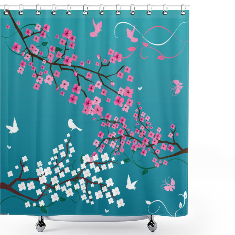 Personality  Cherry Blossom Shower Curtains