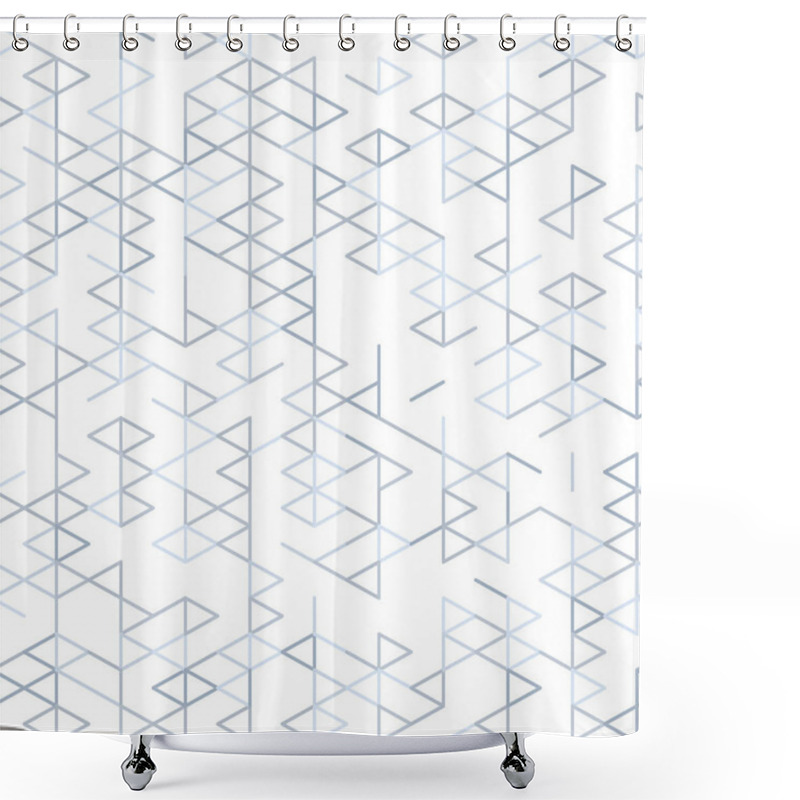 Personality  Light Grey On White Background Random Line Pattern Shower Curtains