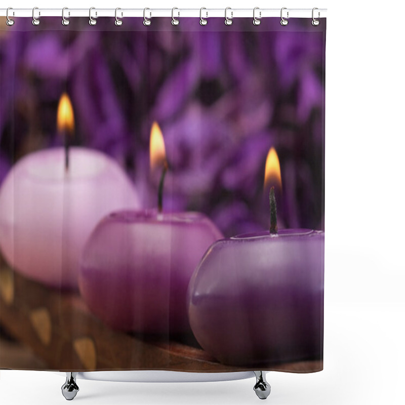 Personality  Purple Toned Candles Shower Curtains