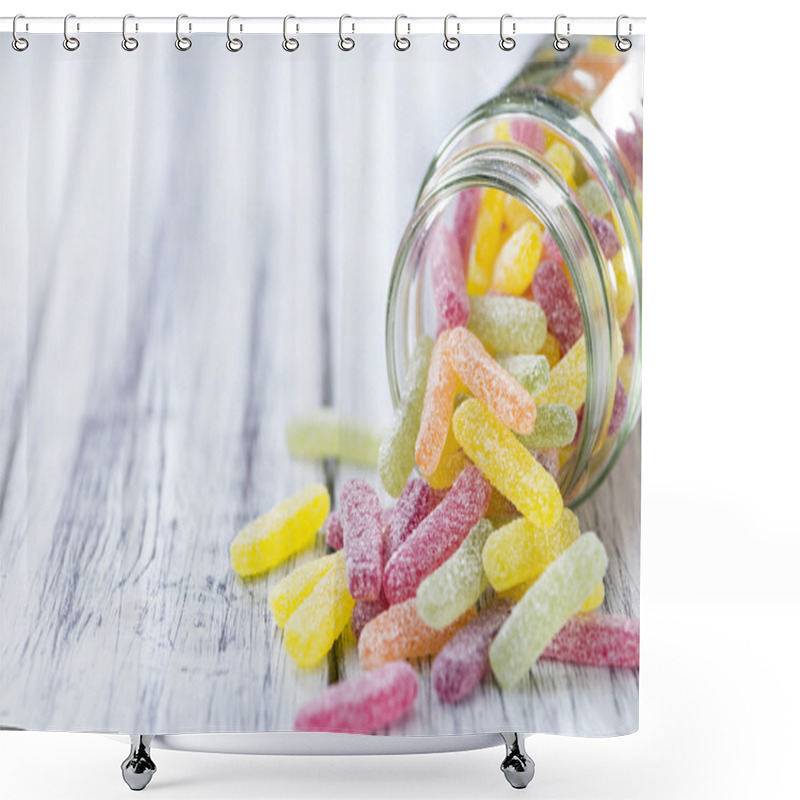 Personality  Sweet And Sour Gummi Candies Shower Curtains