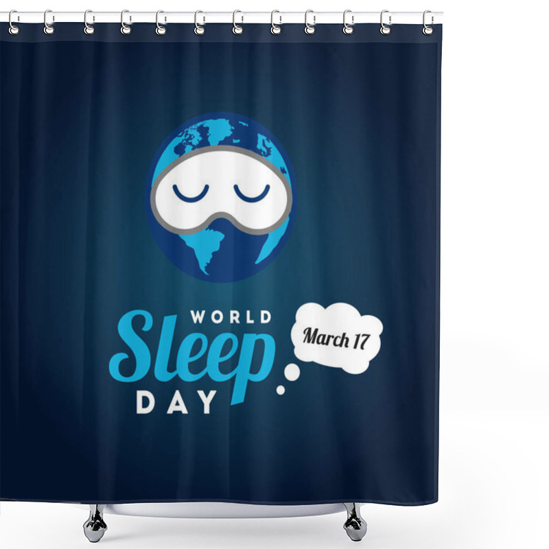 Personality  World Sleep Day Vector Design For Banner Or Background Shower Curtains