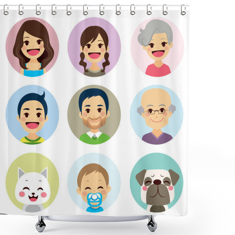 Personality  Extended Family Avatar Shower Curtains