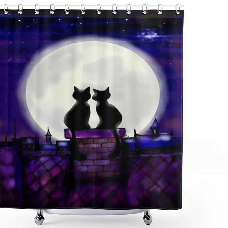 Personality  Two Cats Shower Curtains