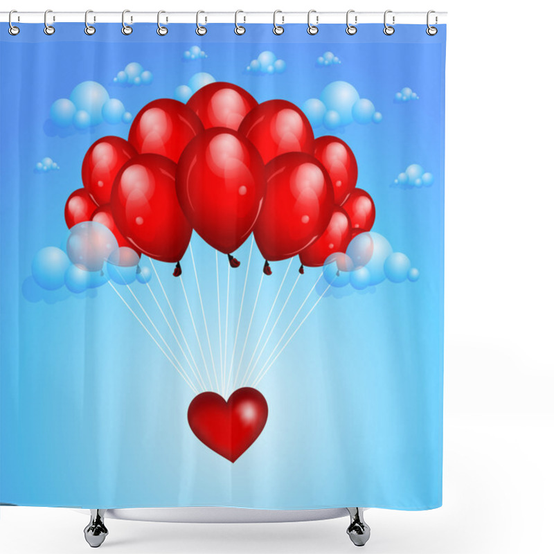 Personality  Valentine's Background With Balloons Shower Curtains