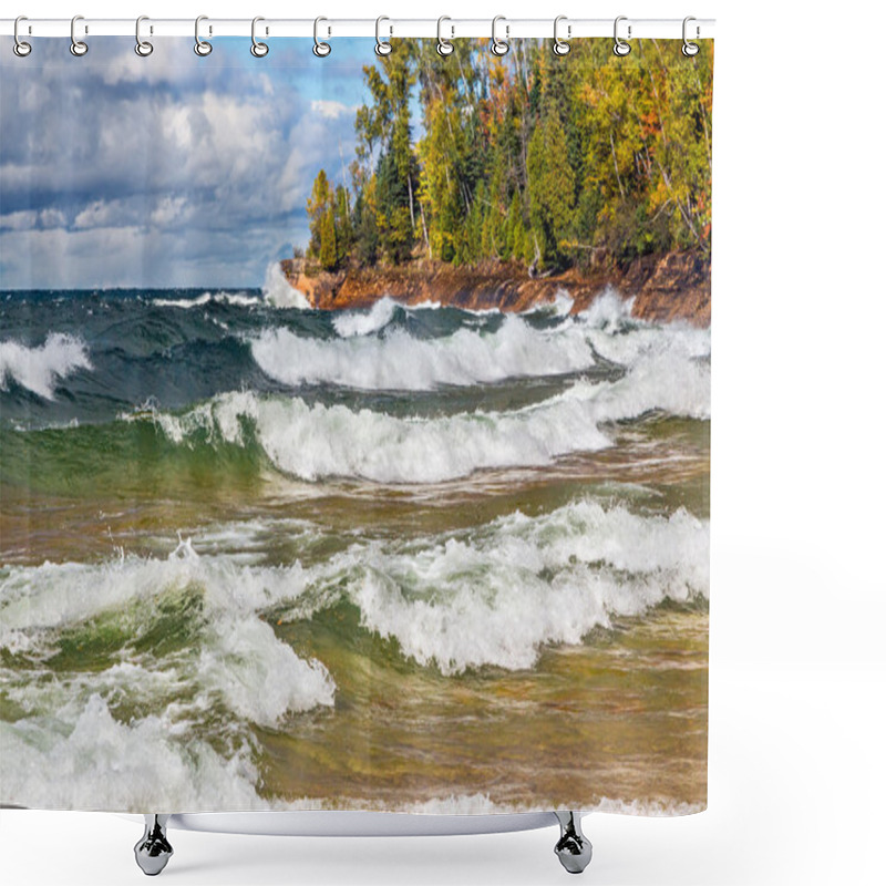 Personality  Lake Superior Surf Shower Curtains