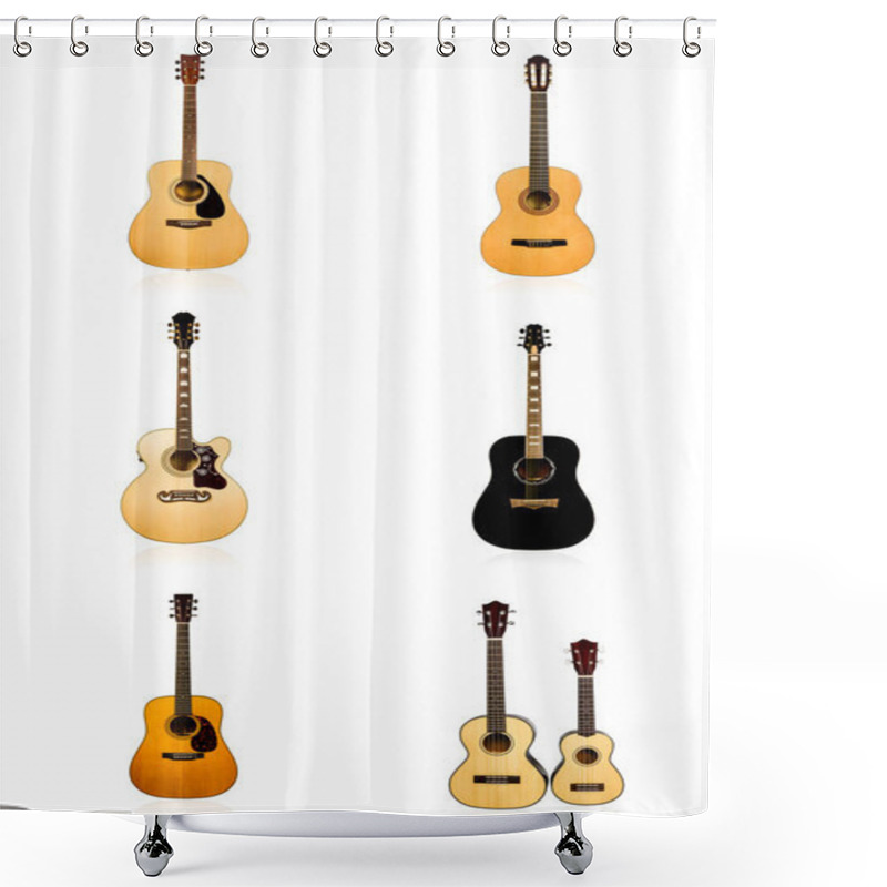 Personality  Set Of Six Acoustic Guitars Shower Curtains