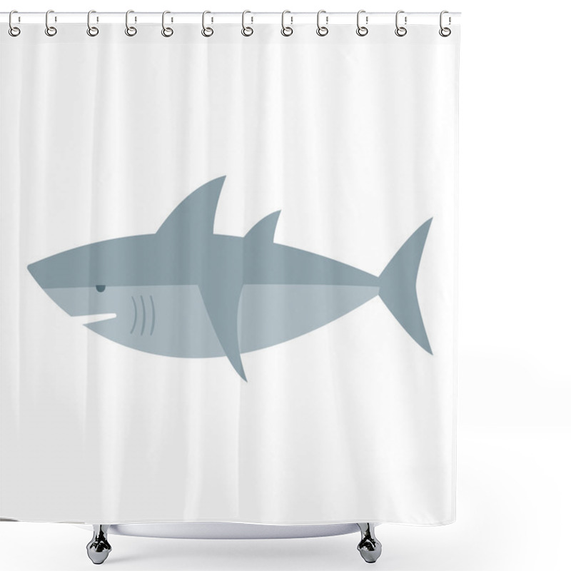 Personality  Cartoon Shark Vector Illustration. Shower Curtains