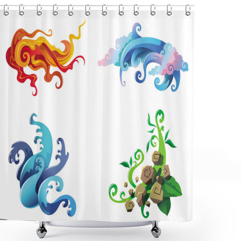 Personality  The Four Elements Shower Curtains