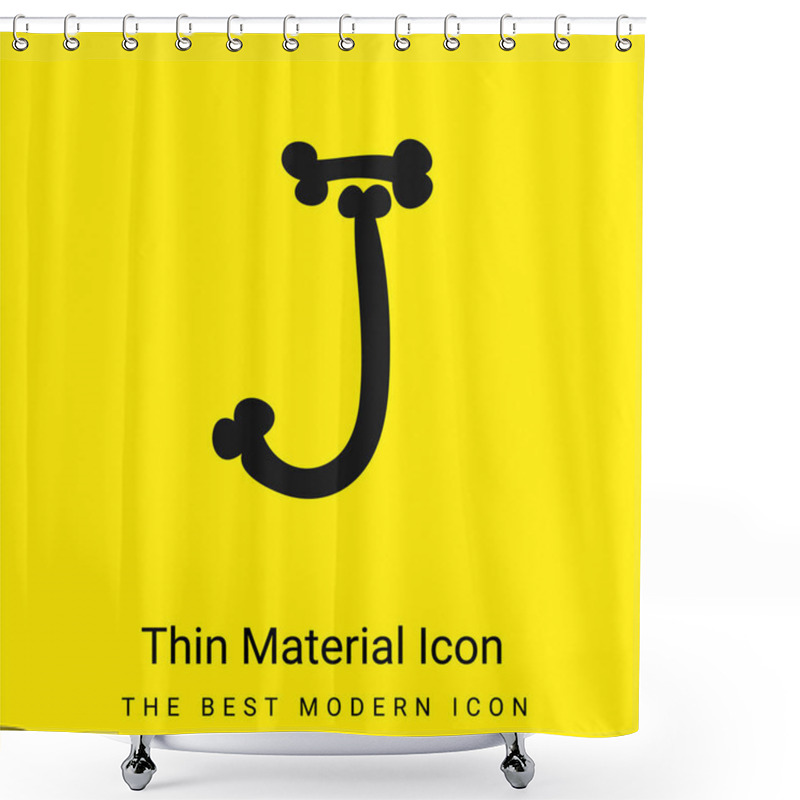 Personality  Bones Halloween Typography Letter J Minimal Bright Yellow Material Icon Shower Curtains