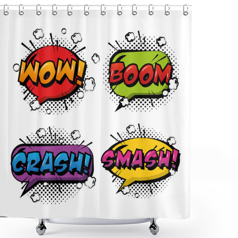 Personality  Comic Pop Art Speech Bubble Shower Curtains