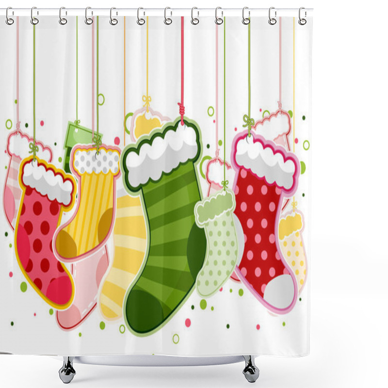 Personality  Christmas Stockings Shower Curtains