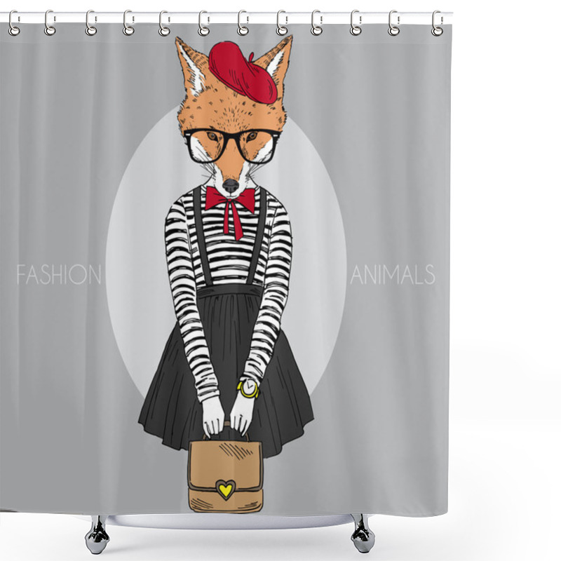 Personality  Dressed Up Foxy Girl Shower Curtains