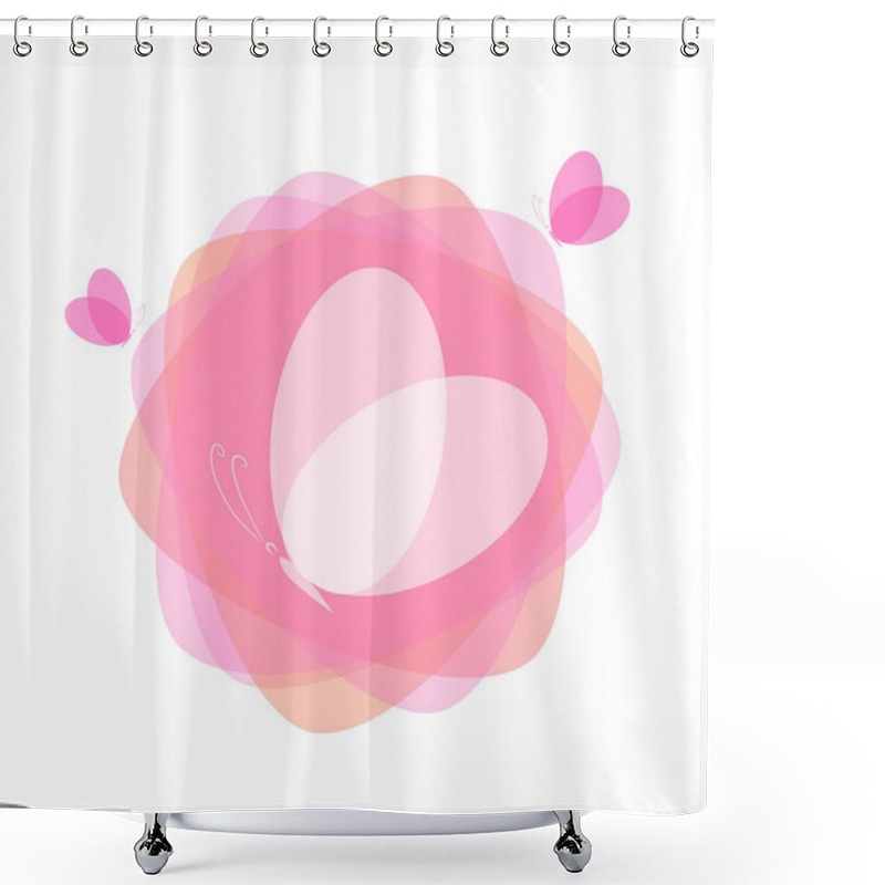 Personality  Symbol Logo Butterflys. Butterfly Heart. Vector Illustration Shower Curtains