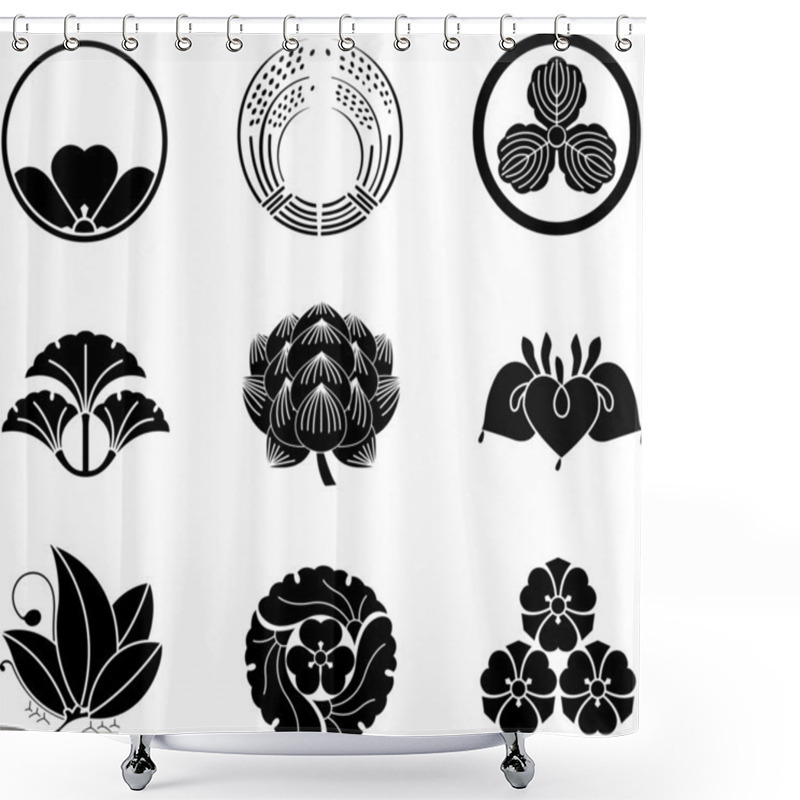 Personality  Japanese Family Crests 10 Shower Curtains