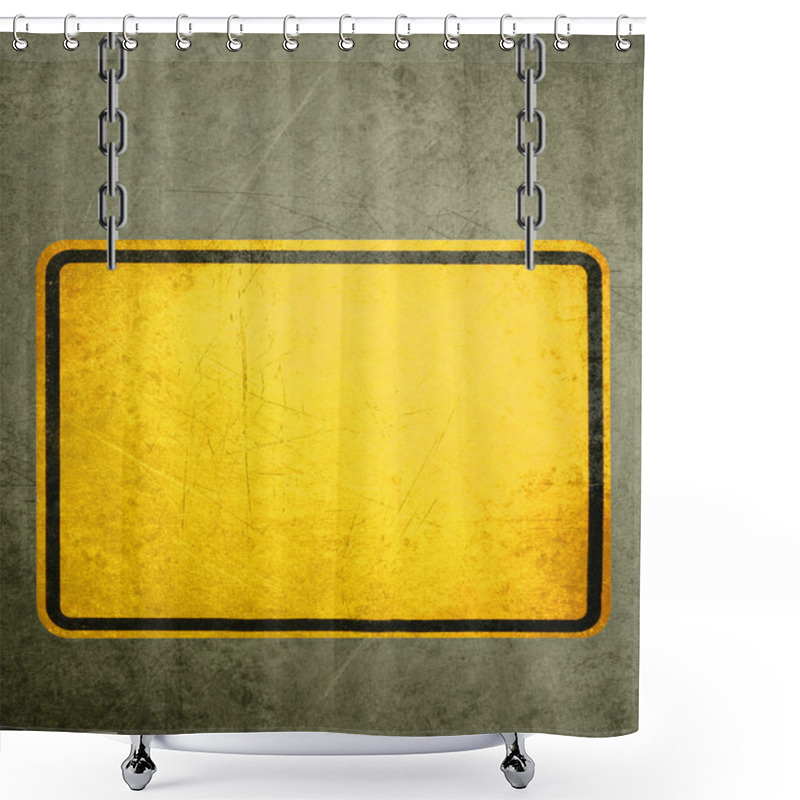 Personality  Yellow Sign Shower Curtains