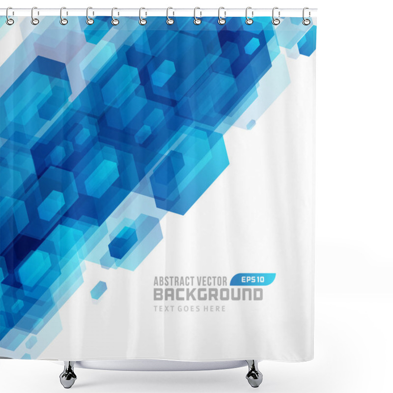 Personality  Abstract Technology Futuristic Hexagon Lines Vector Background Shower Curtains