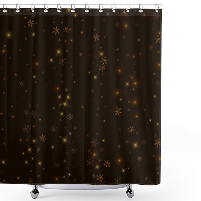 Personality  Sparse Starry Snow Scatter Vertical Lines On Black Background Vector Illustration Shower Curtains