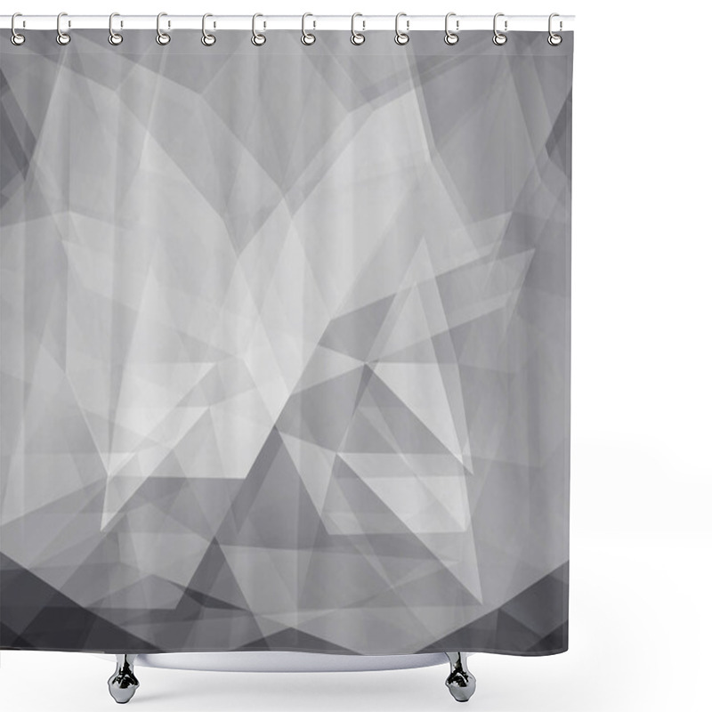 Personality  Double Exposure Of Black And White Low Poly Trangular Trendy Hip Shower Curtains