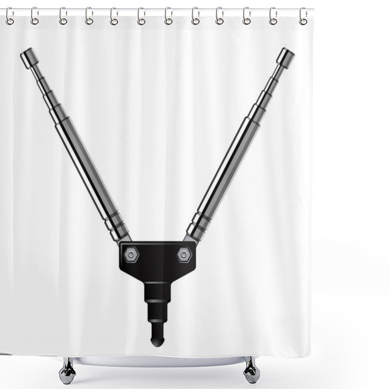 Personality  Chrome Telescopic Tv Antenna Shower Curtains