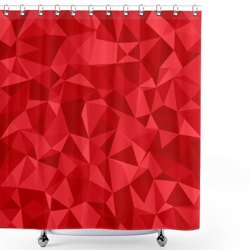 Personality  Geometric Triangle Mosaic Background - Polygonal Vector Illustration From Triangles In Red Tones Shower Curtains