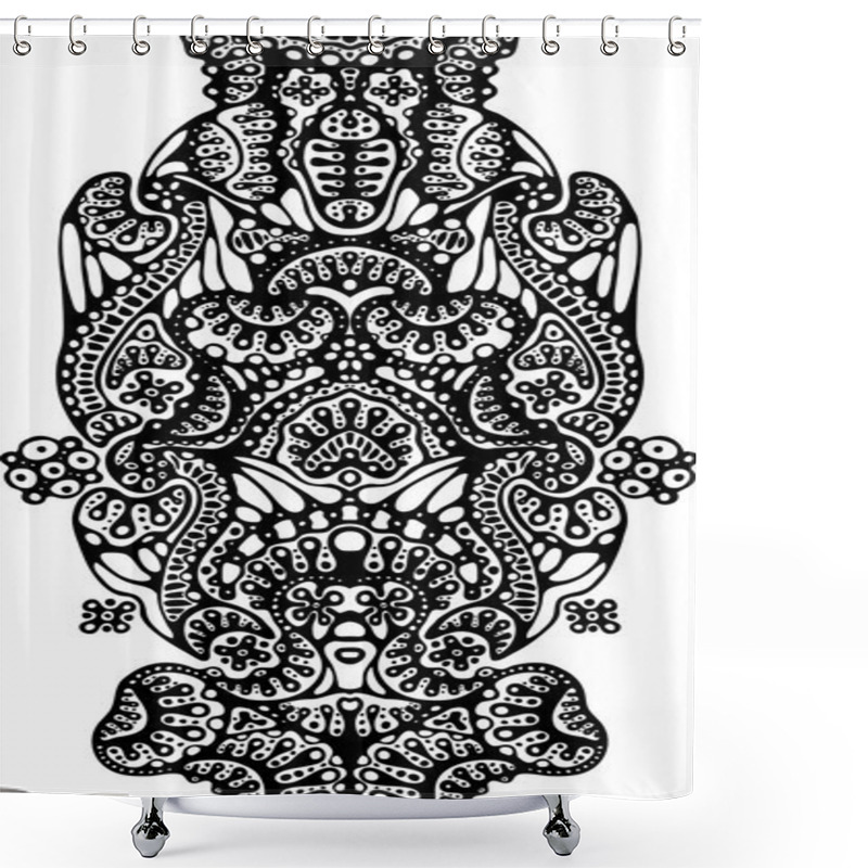 Personality  Black And White Symmetric Pattern Shower Curtains