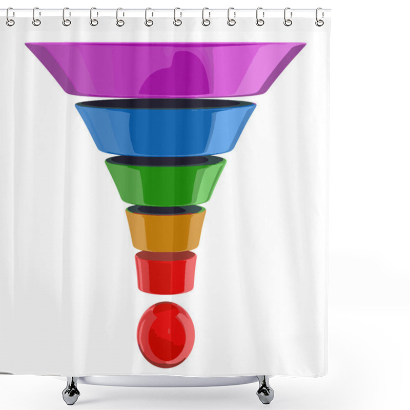 Personality  Vector Image Of 3d Cone Shower Curtains