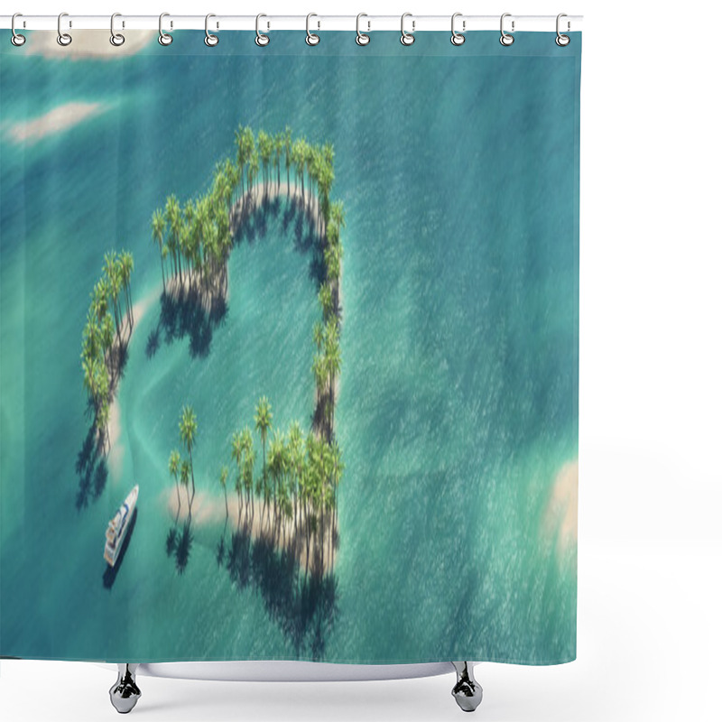 Personality  Heart-shaped Tropical Island Shower Curtains