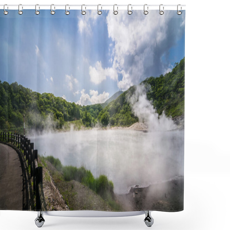 Personality  Sulfur Hot Spring At Oyunuma Lake, Noboribetsu Onsen, Hokkaido,  Shower Curtains