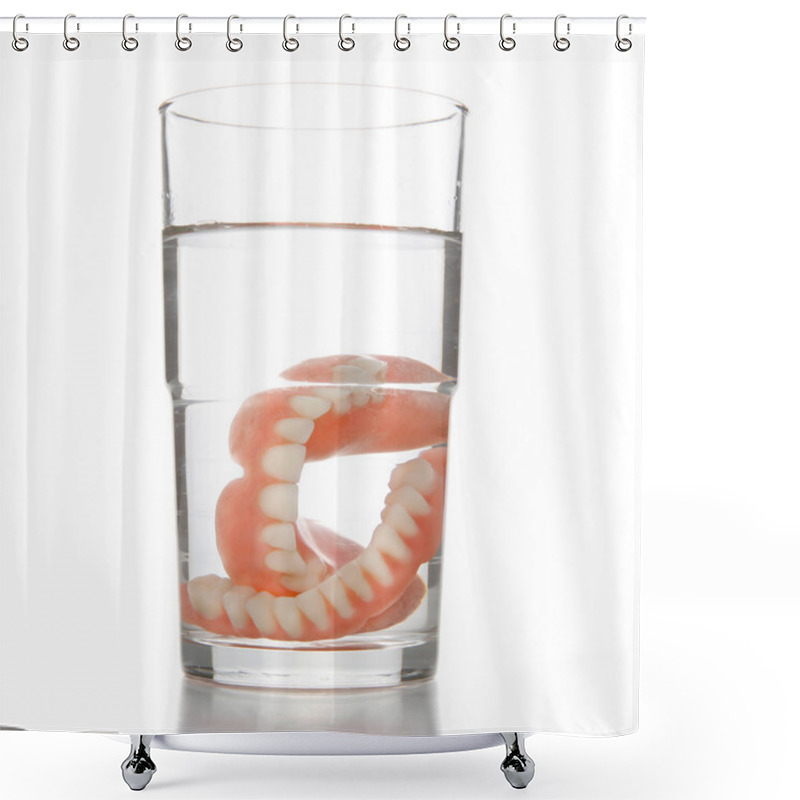 Personality  Denture In Glass Shower Curtains