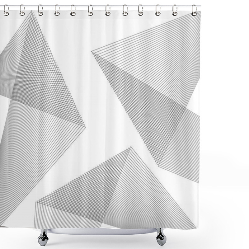 Personality  Design Element Poligonal From Many Parallel Lines11 Shower Curtains