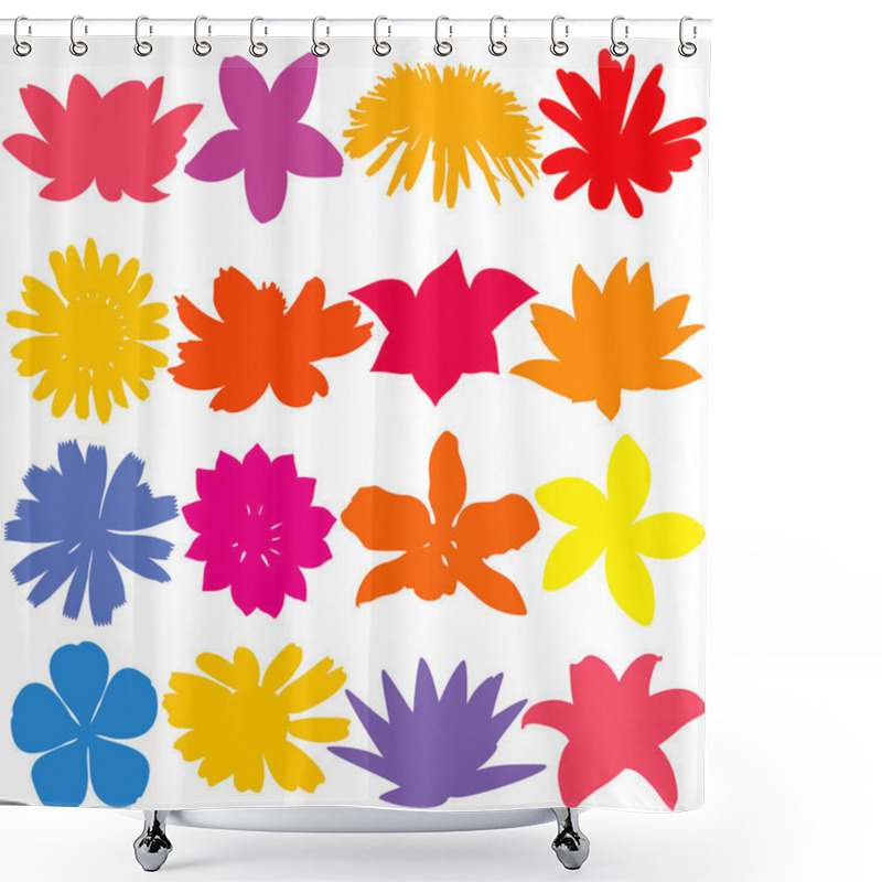 Personality  Flower Silhouette Set Shower Curtains