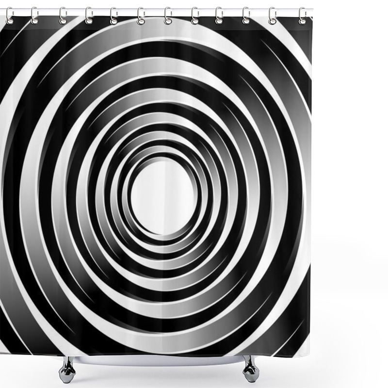 Personality  Geometric Spiral Circlespattern   Shower Curtains