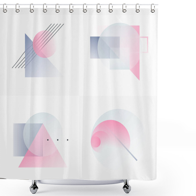 Personality  Gradient Geometric Forms Shower Curtains