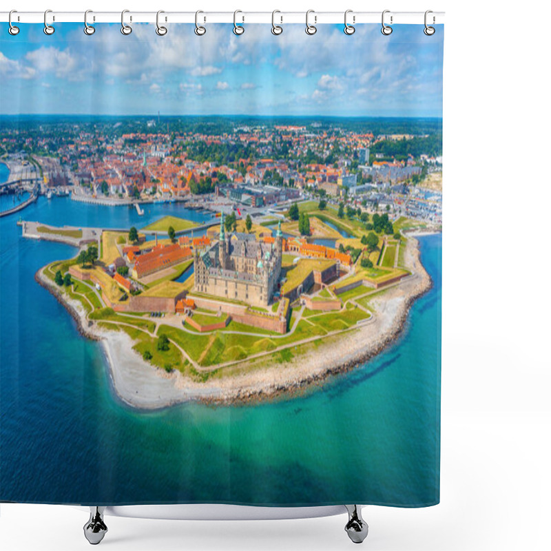 Personality  Panorama Of The Kronborg Castle At Helsingor, Denmark. Shower Curtains