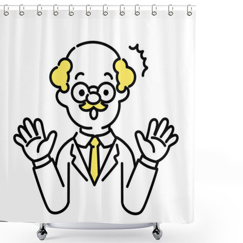 Personality  Illustration Series Of Cute Person _ Dr._Senior_ Surprised Shower Curtains