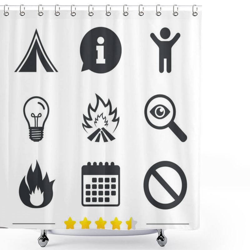 Personality  Travel Icons Set Shower Curtains