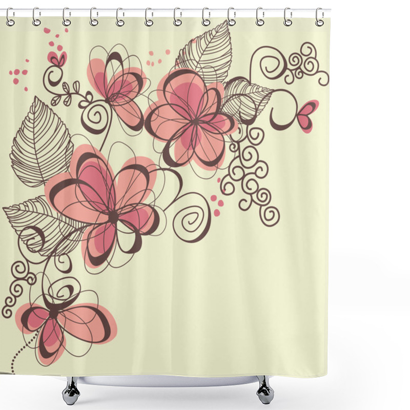 Personality  Vector Flowers Shower Curtains