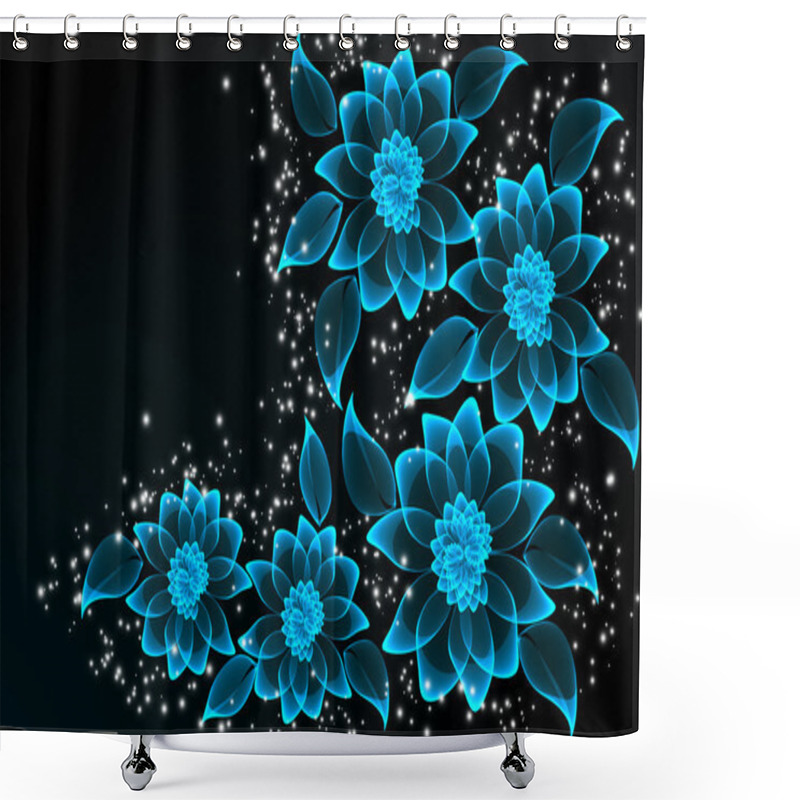 Personality  Magic Transparent Flowers Shower Curtains