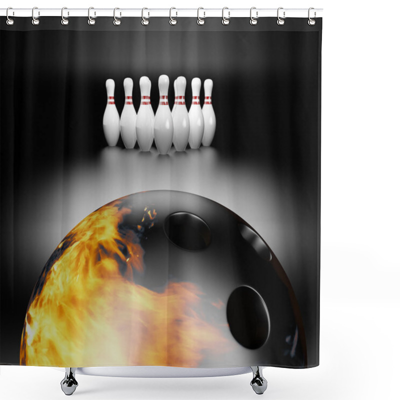 Personality  Fire Bowling Ball Shower Curtains