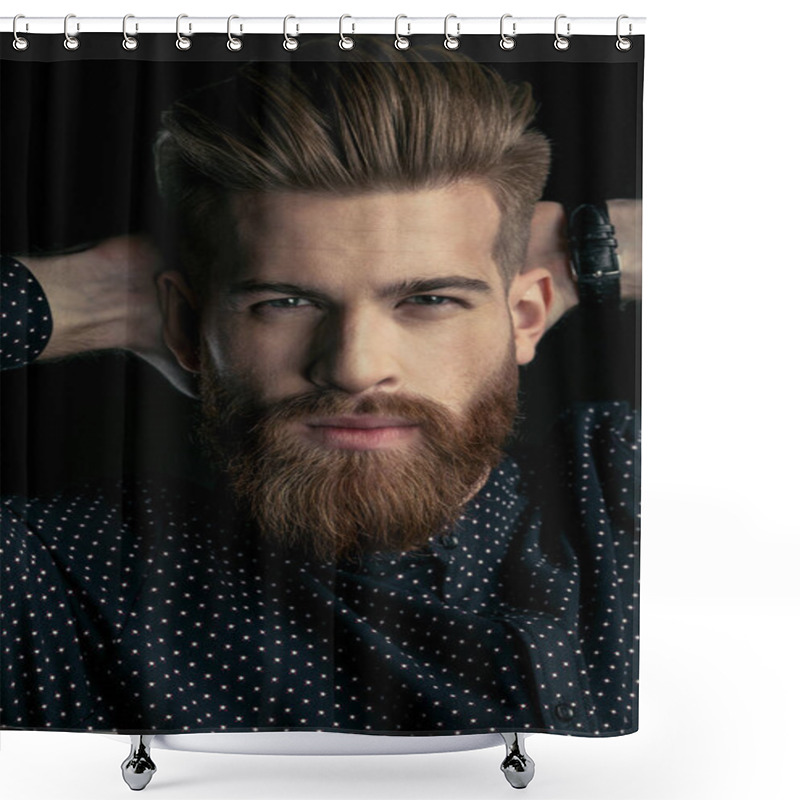 Personality  Handsome Bearded Man Shower Curtains